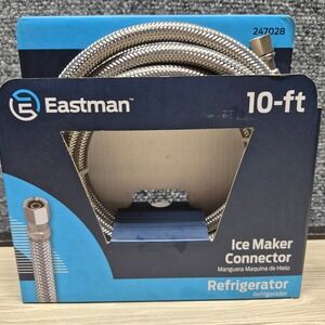 Eastman 10ft Stainless Steel Braided Refrigerator Ice Maker Connector 247028